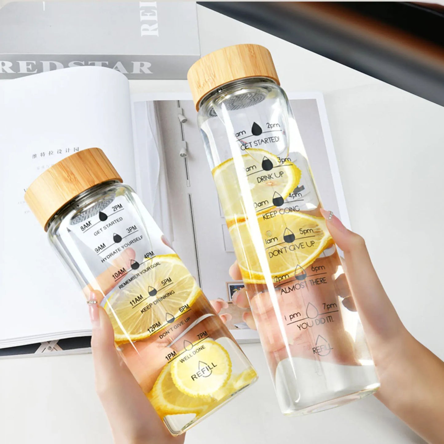 Glass Water Bottle & Tea Diffuser