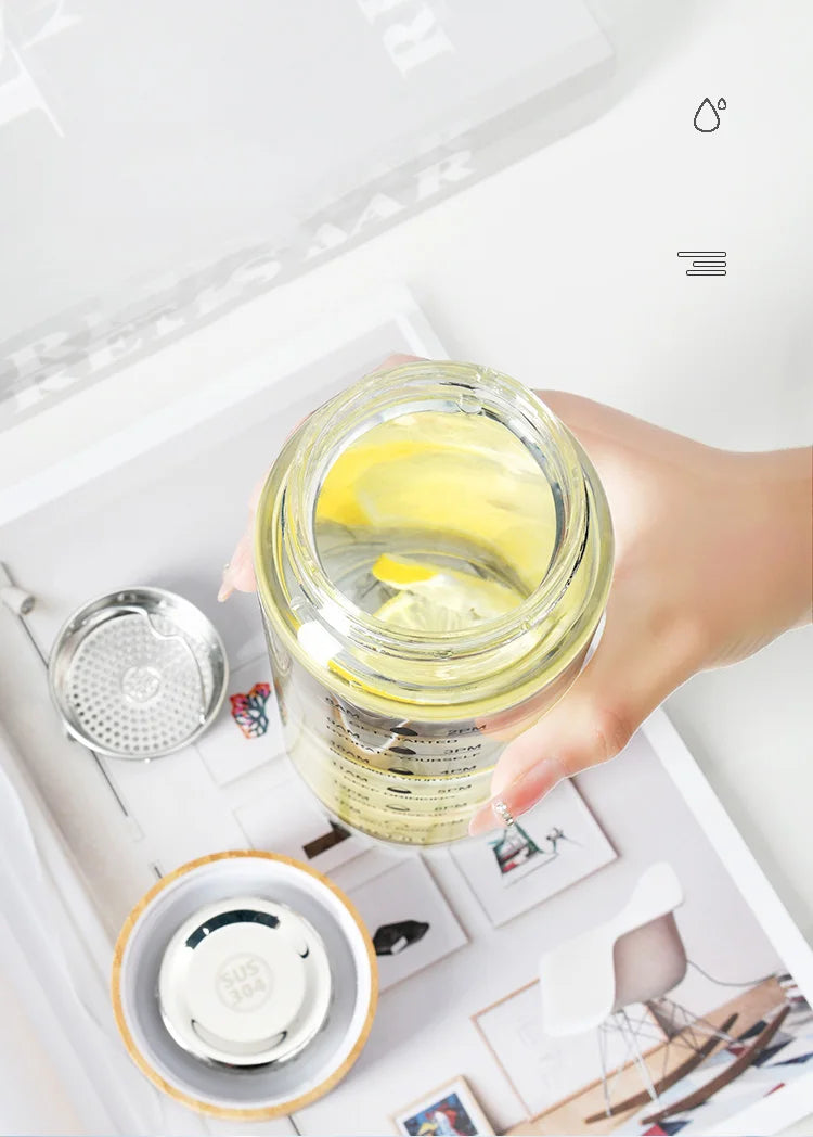 Glass Water Bottle & Tea Diffuser