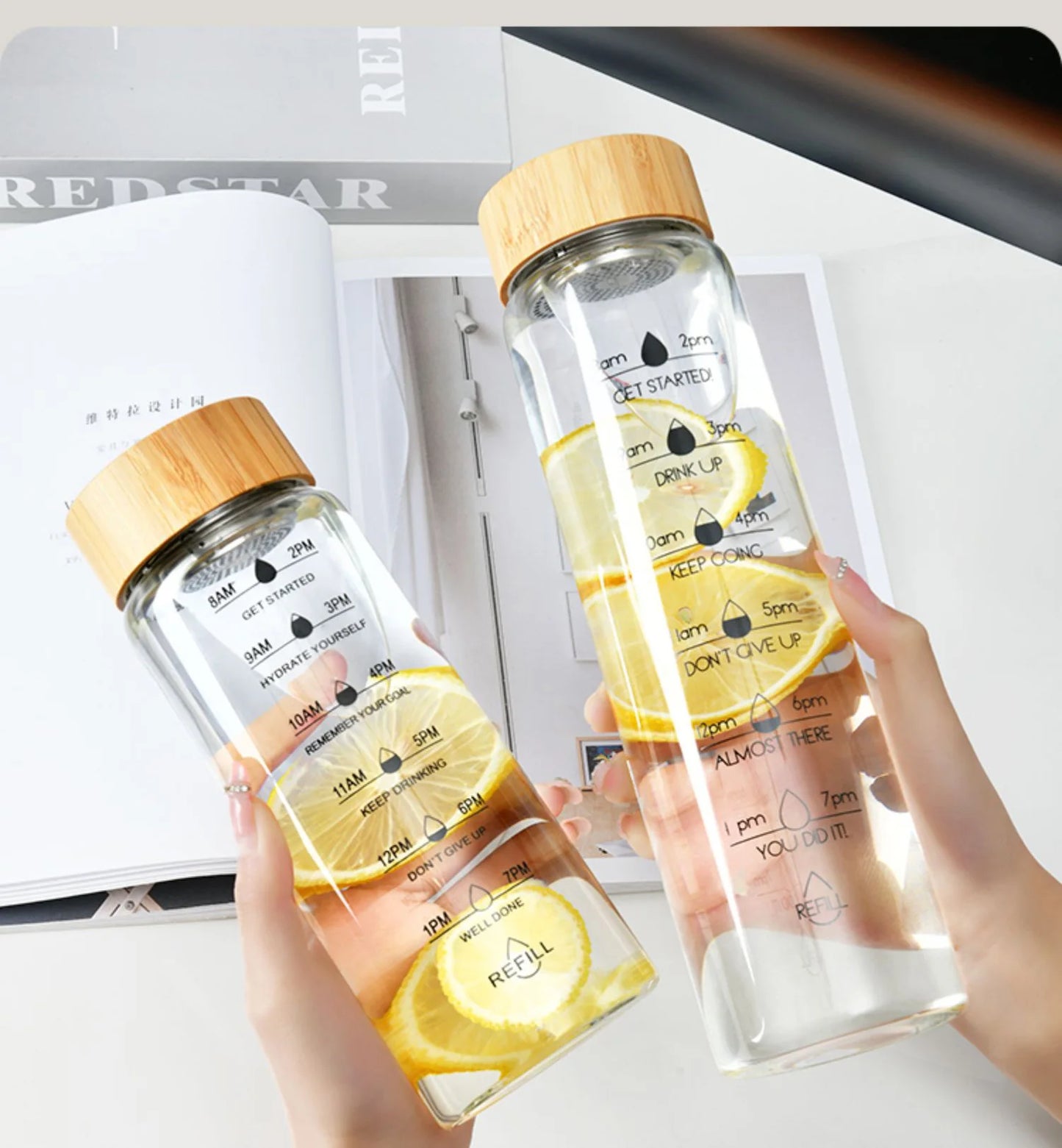 Glass Water Bottle & Tea Diffuser