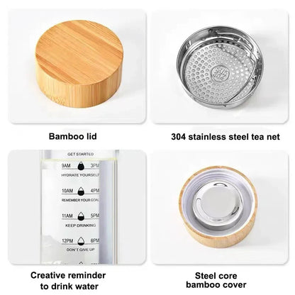 Glass Water Bottle & Tea Diffuser